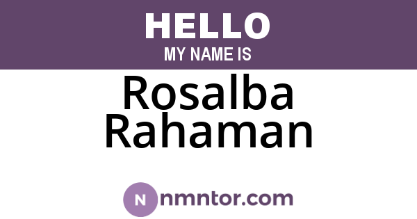 Rosalba Rahaman