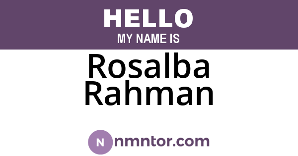 Rosalba Rahman