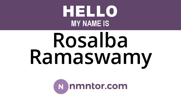 Rosalba Ramaswamy