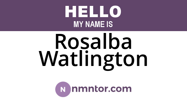 Rosalba Watlington
