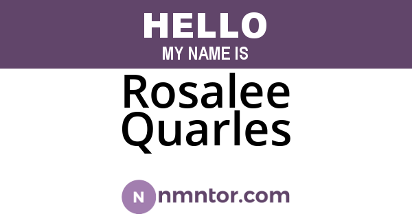 Rosalee Quarles