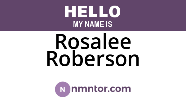 Rosalee Roberson