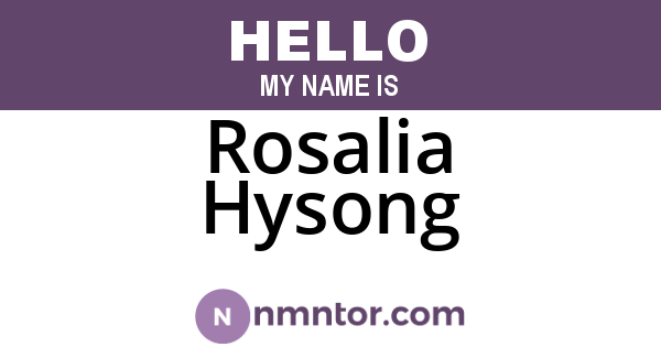 Rosalia Hysong
