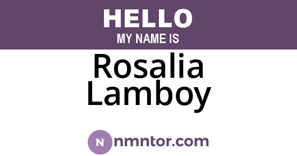 Rosalia Lamboy