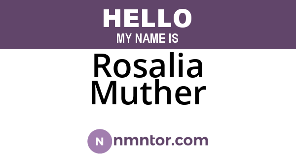 Rosalia Muther