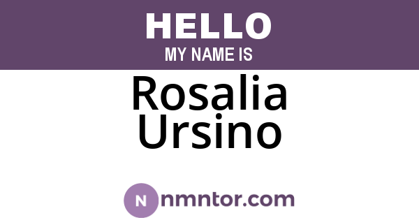 Rosalia Ursino