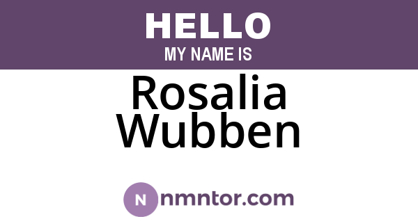 Rosalia Wubben