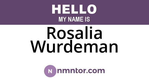 Rosalia Wurdeman