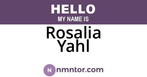 Rosalia Yahl