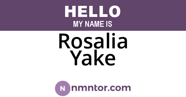 Rosalia Yake