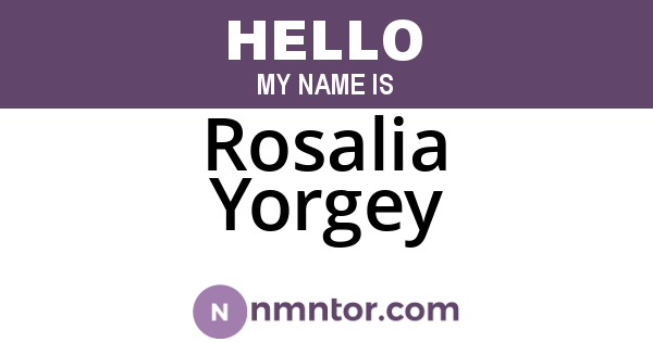 Rosalia Yorgey