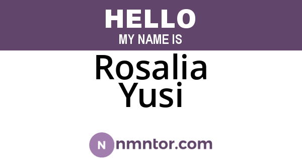 Rosalia Yusi