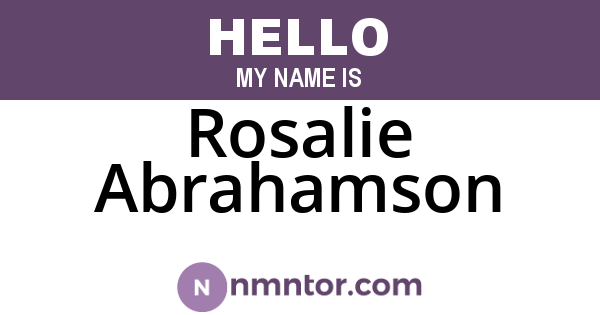 Rosalie Abrahamson