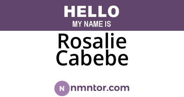 Rosalie Cabebe