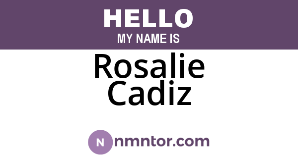Rosalie Cadiz