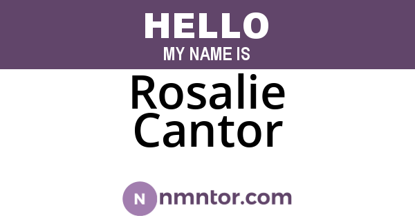 Rosalie Cantor