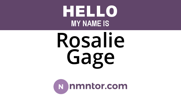 Rosalie Gage