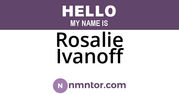 Rosalie Ivanoff