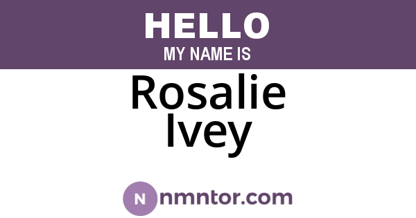 Rosalie Ivey