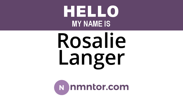 Rosalie Langer