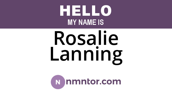 Rosalie Lanning
