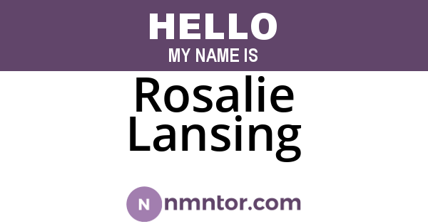 Rosalie Lansing