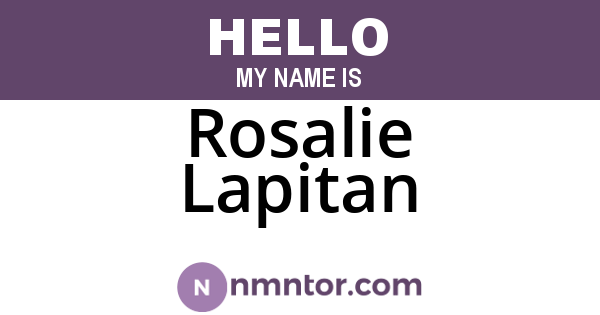 Rosalie Lapitan
