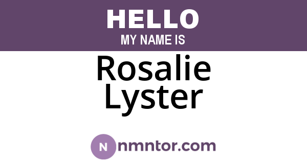 Rosalie Lyster