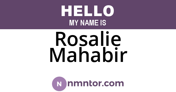 Rosalie Mahabir