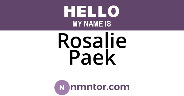 Rosalie Paek