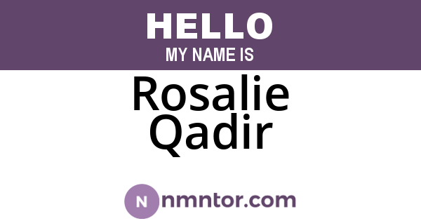 Rosalie Qadir