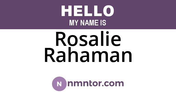 Rosalie Rahaman