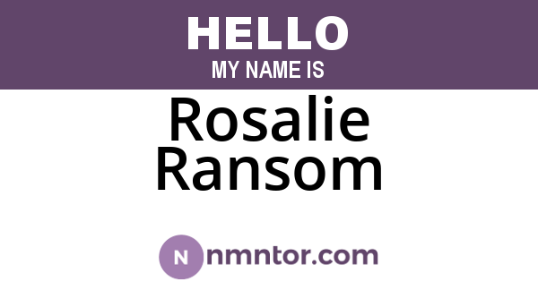 Rosalie Ransom