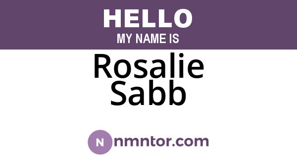 Rosalie Sabb