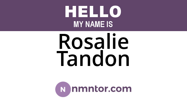 Rosalie Tandon