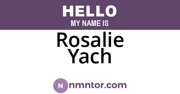 Rosalie Yach