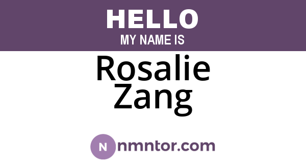 Rosalie Zang