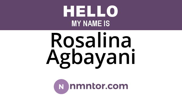 Rosalina Agbayani