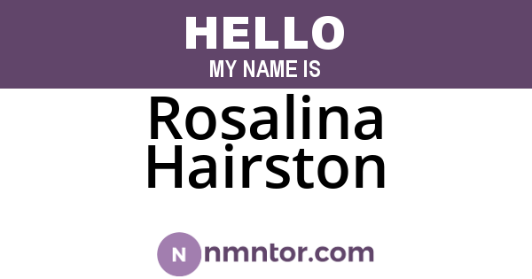 Rosalina Hairston