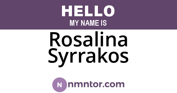 Rosalina Syrrakos