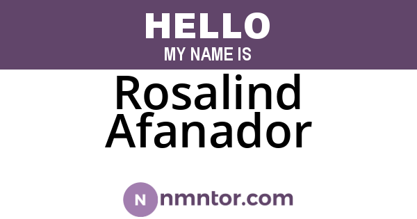 Rosalind Afanador