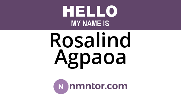 Rosalind Agpaoa