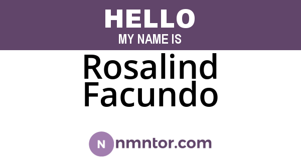 Rosalind Facundo