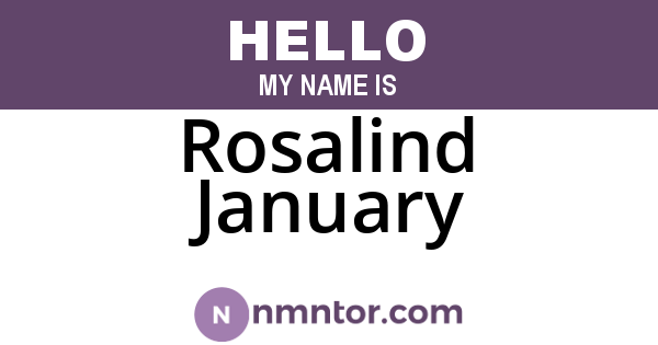 Rosalind January