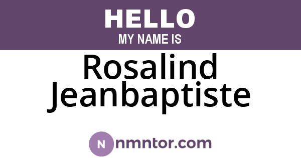 Rosalind Jeanbaptiste