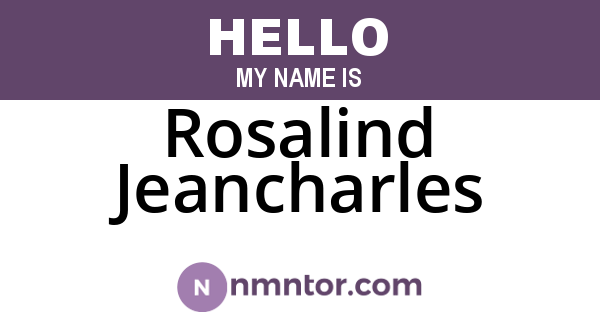 Rosalind Jeancharles