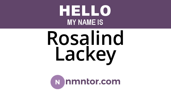 Rosalind Lackey