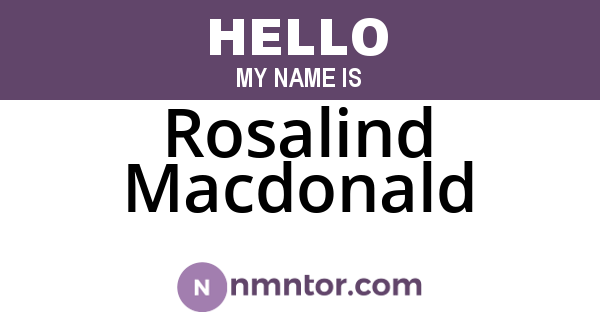 Rosalind Macdonald