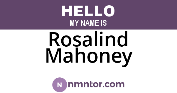 Rosalind Mahoney