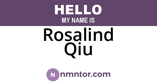 Rosalind Qiu